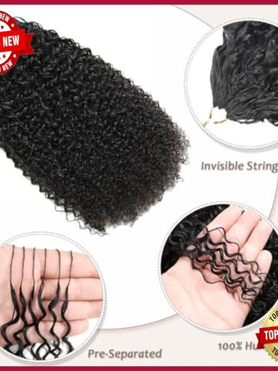 Human Hair Extensions 18 Inch Kinky Curly Crochet Braiding 110g